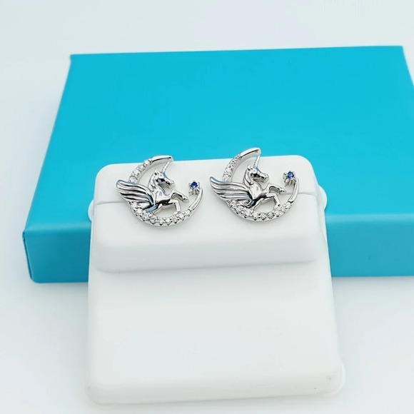 "925 Sterling Silver CZ Beautiful Earrings for Women, 1USPAR4128 - Picture 8 of 11